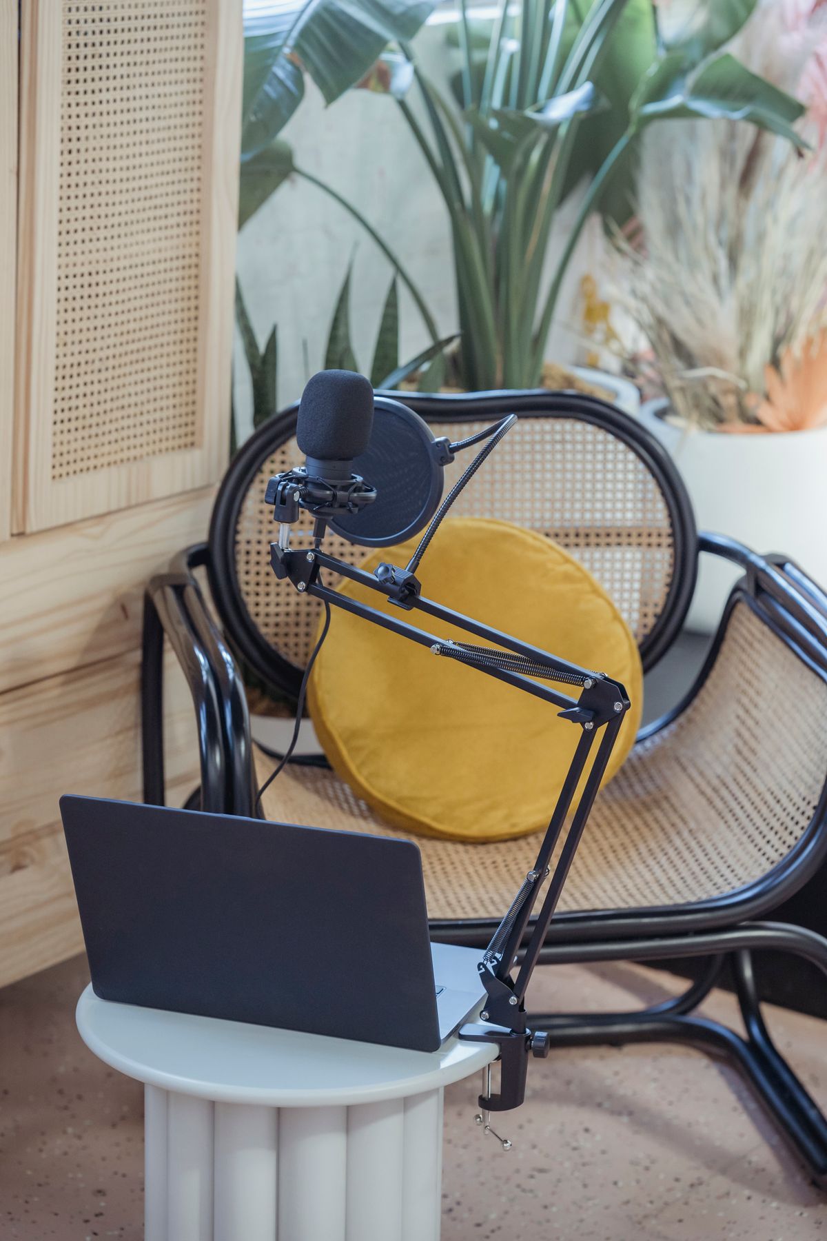 Snemanje radia ali podcasta s slušalkami